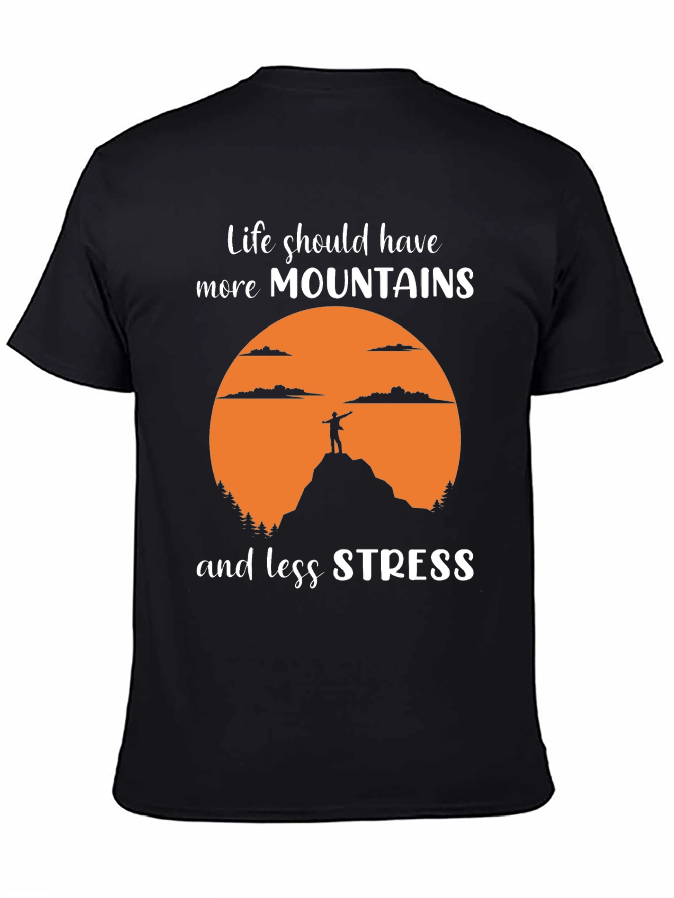 Mountains and Less Stress Graphic Tee