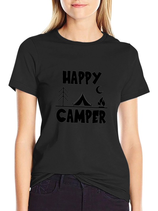 Happy Camper Graphic T-Shirt - Black