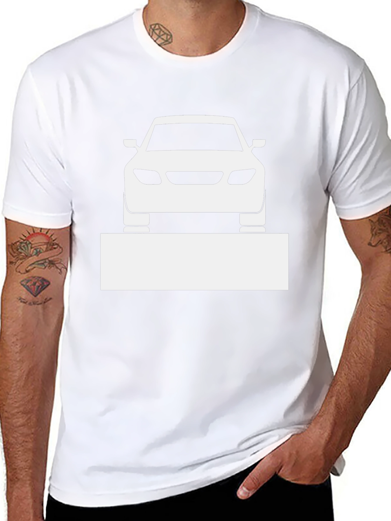 Car Graphic Tee - Black Cotton Blend