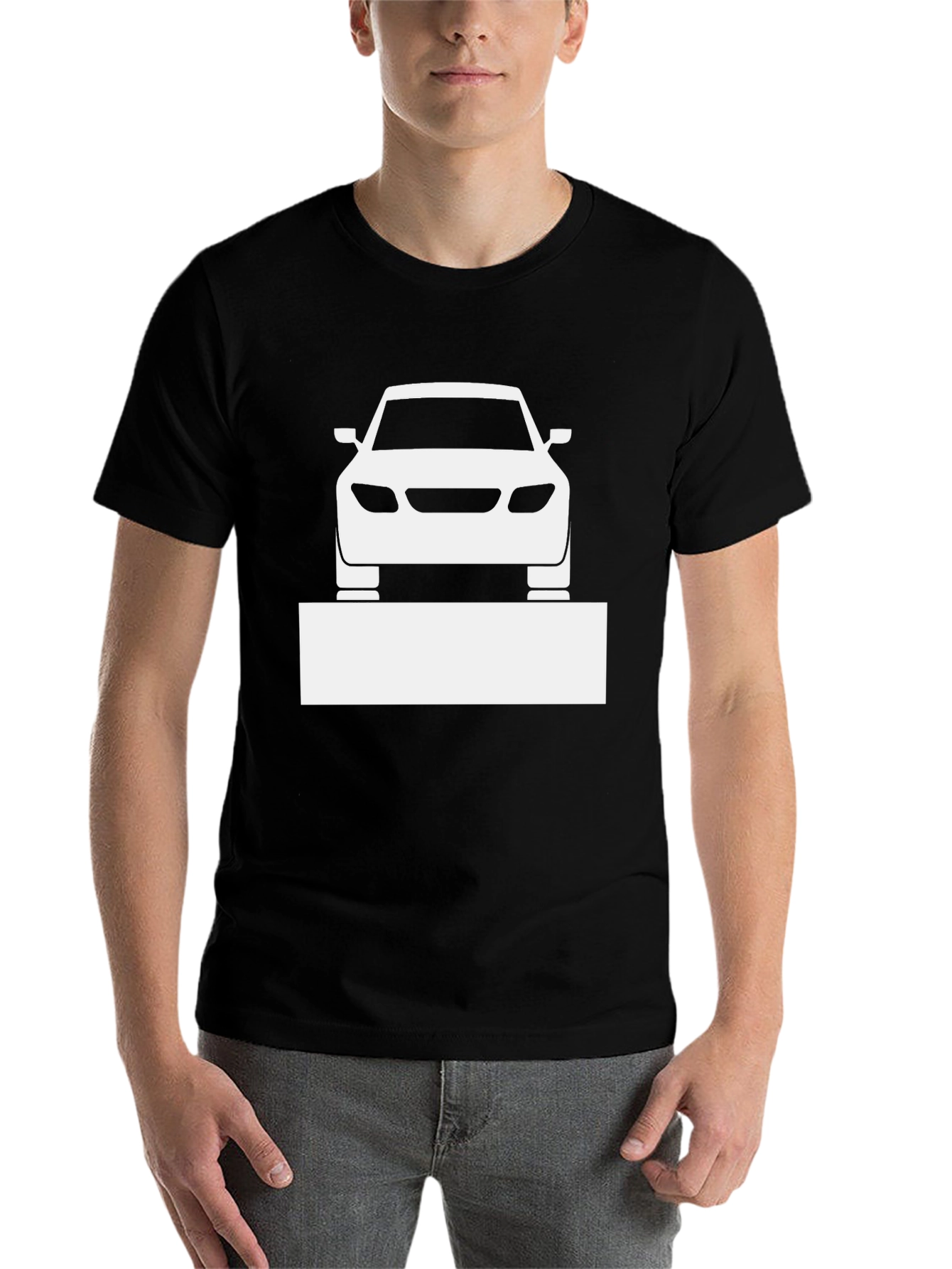 Car Graphic Tee - Black Cotton Blend
