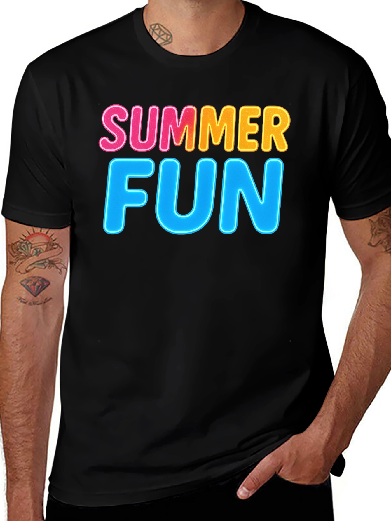Summer Fun Black T-Shirt