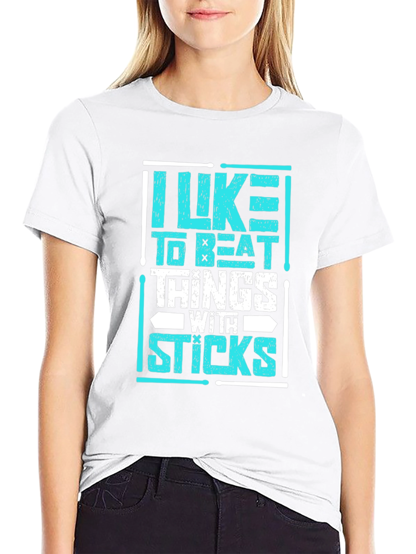 I Like to Beat Things with Sticks Drummer T-Shirt