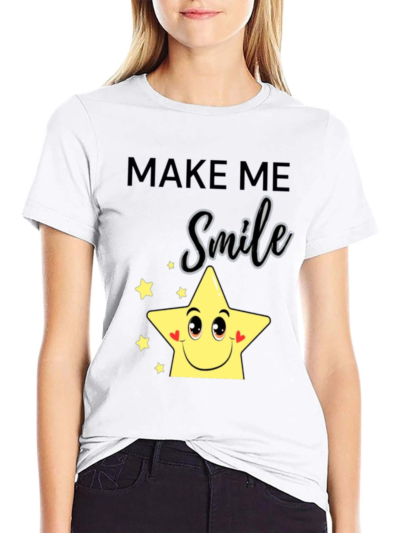 Make Me Smile Star Graphic Tee - Black