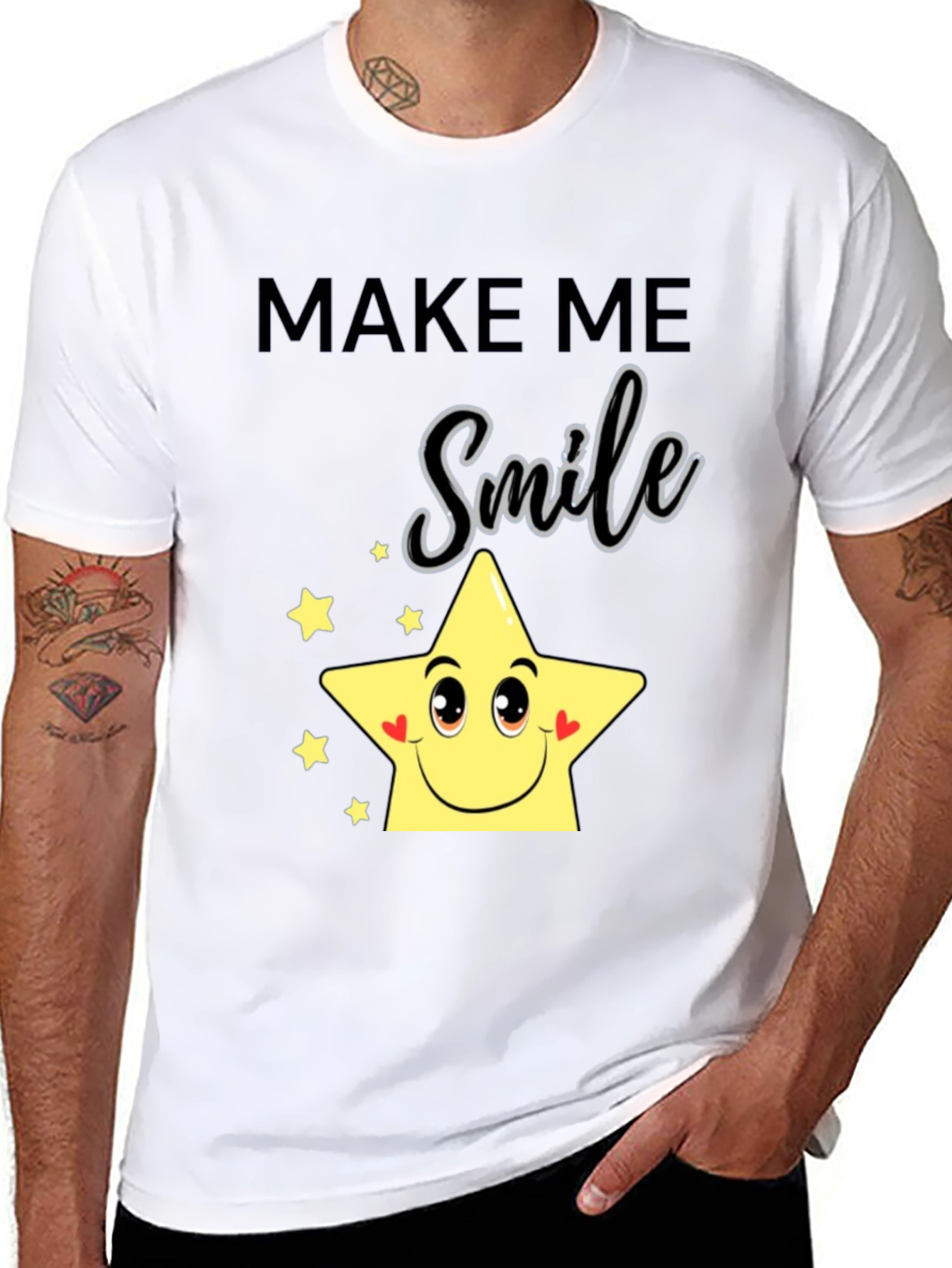 Make Me Smile Star Graphic Tee - Black
