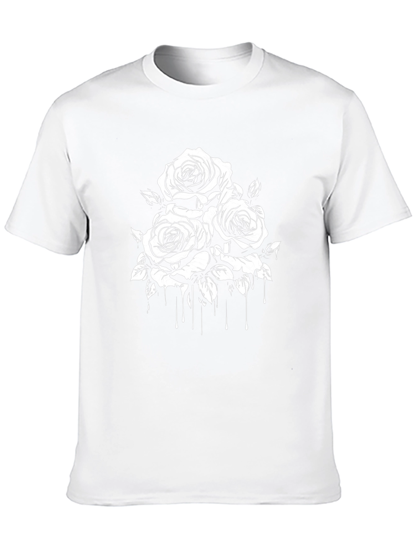 Mens Black T-Shirt with Rose Graphic