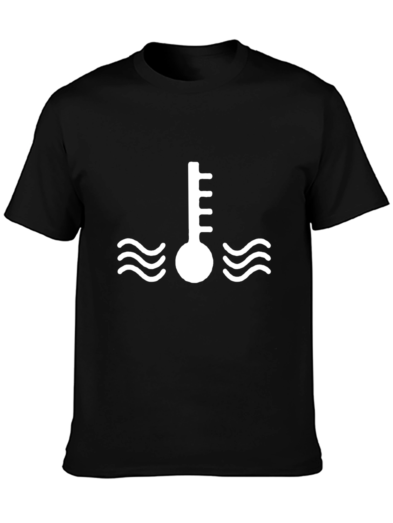 Temperature Gauge Graphic Tee - Black Cotton Shirt
