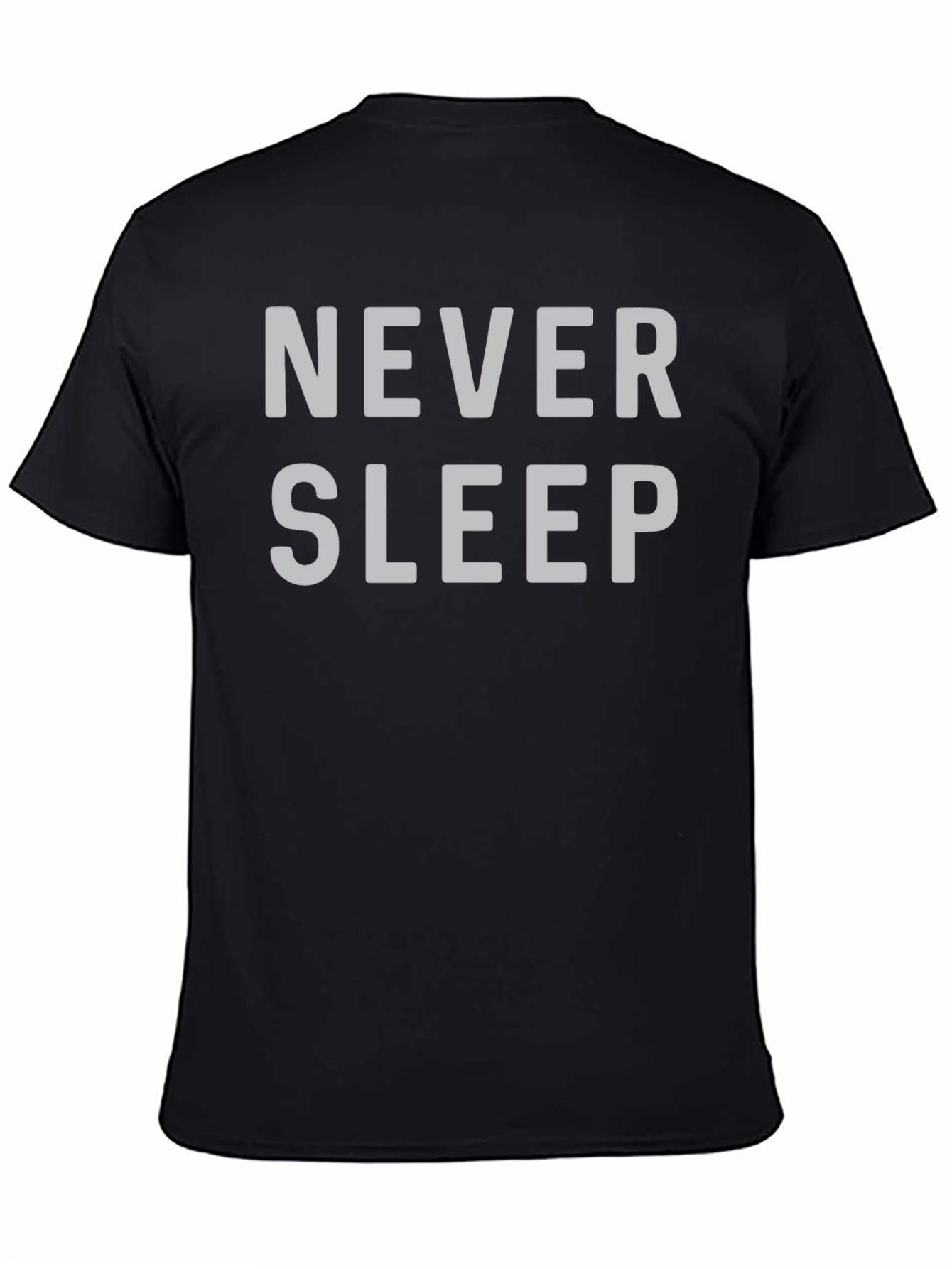Never Sleep Graphic Print Black T-Shirt