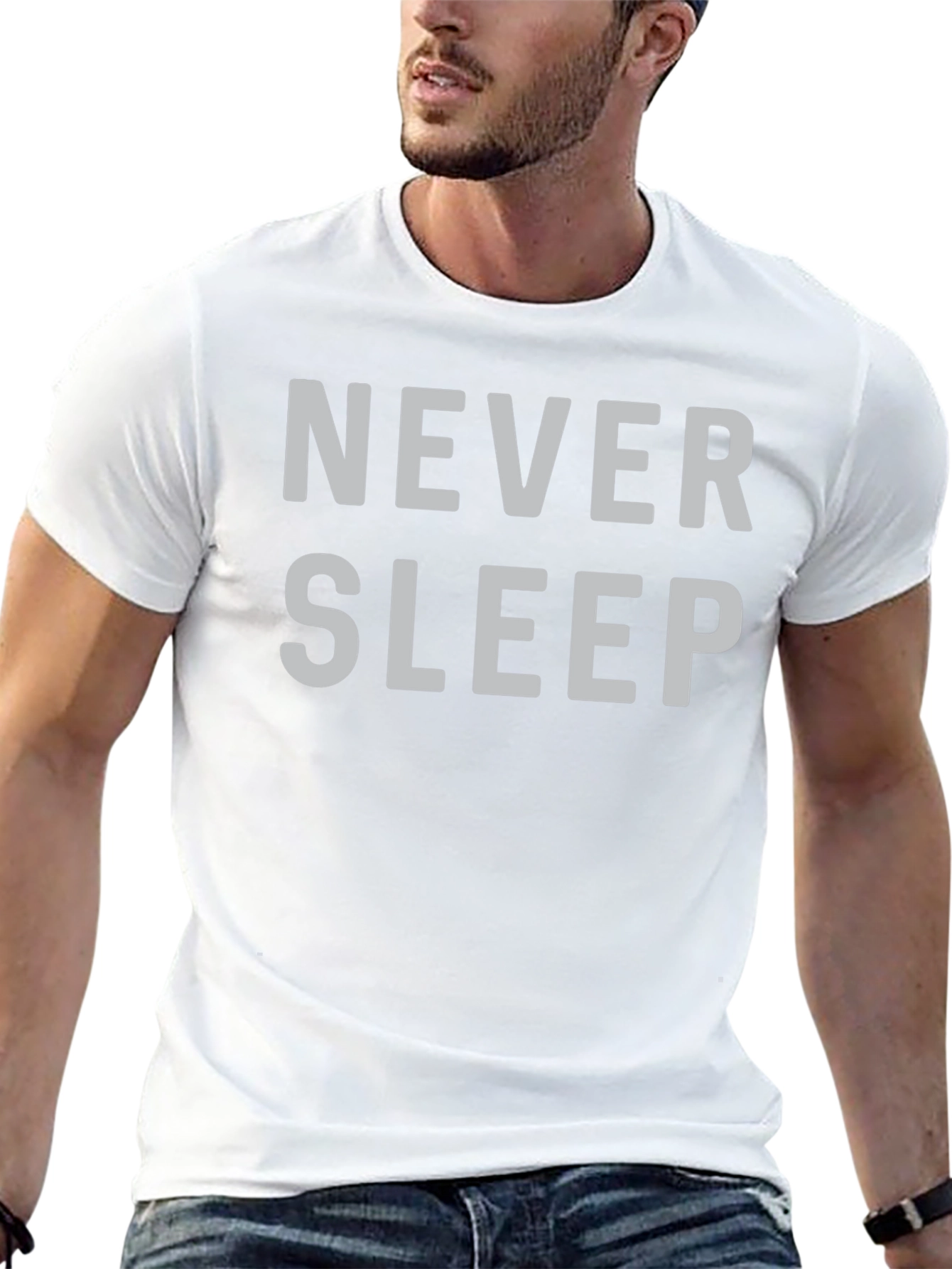 Never Sleep Graphic Print Black T-Shirt