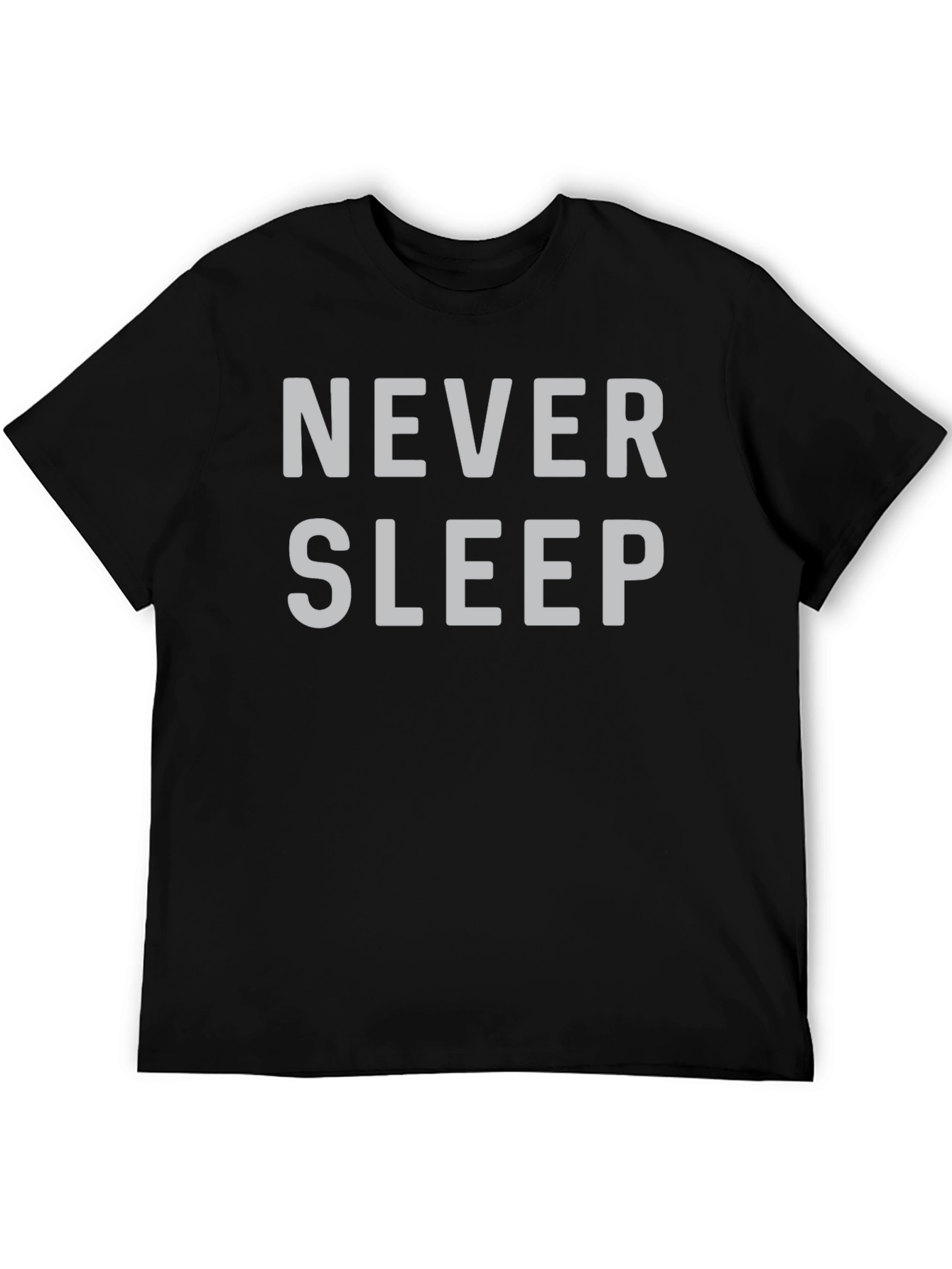 Never Sleep Graphic Print Black T-Shirt