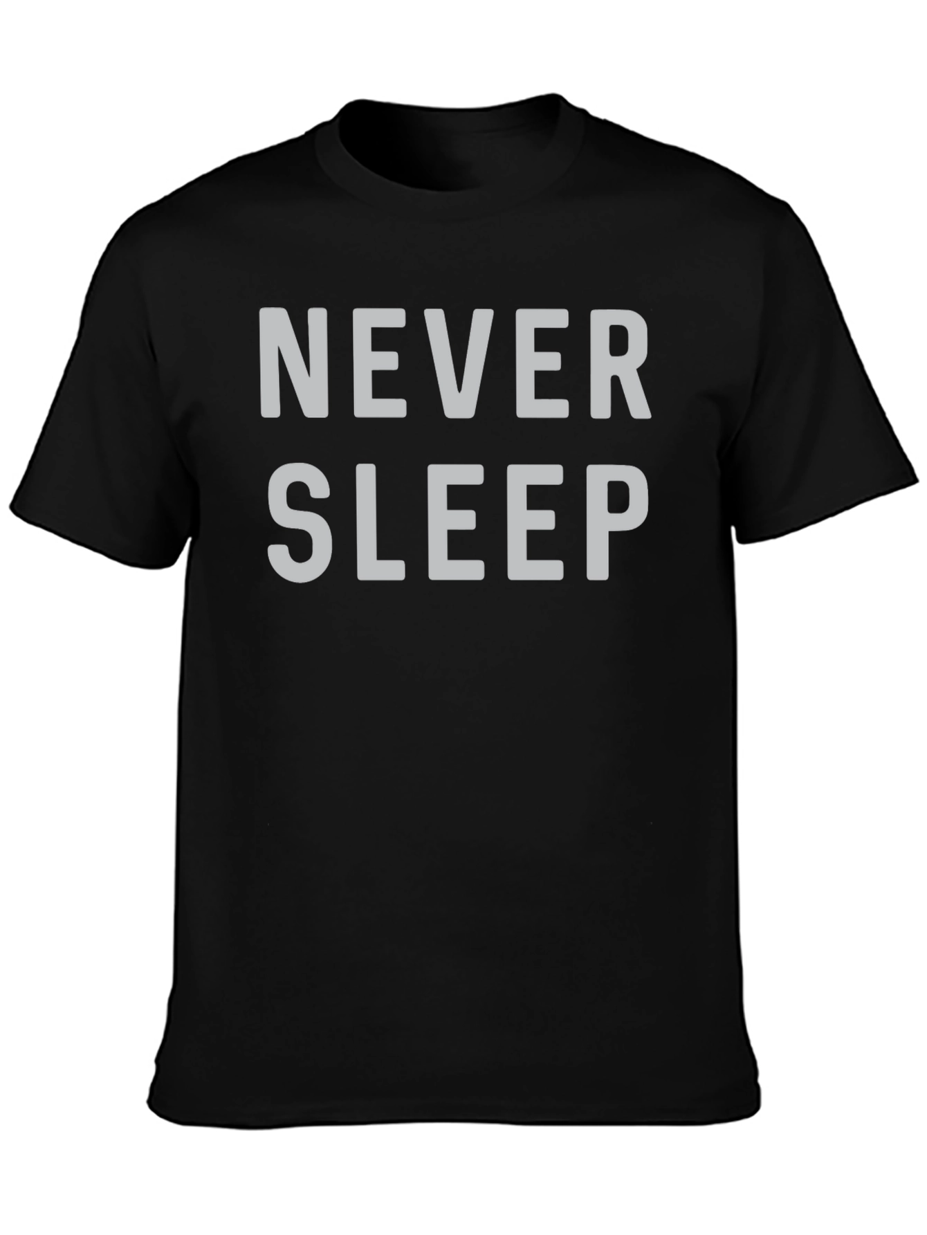 Never Sleep Graphic Print Black T-Shirt
