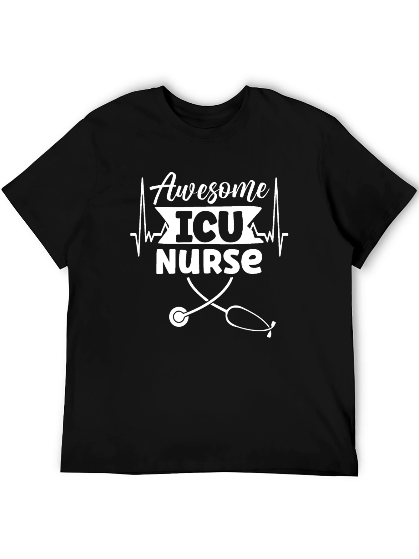 Awesome ICU Nurse Graphic Tee - Black