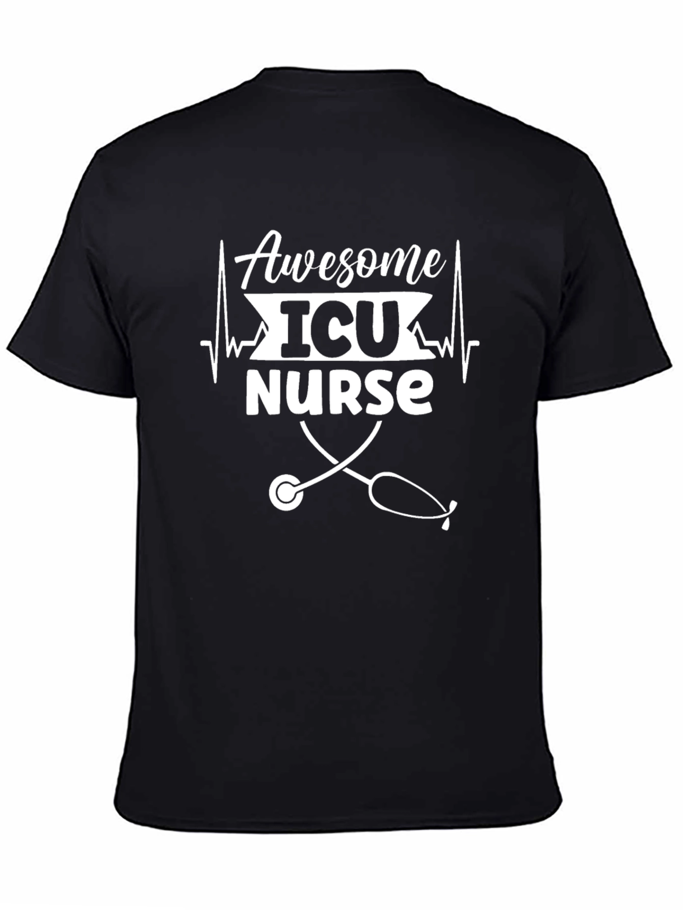 Awesome ICU Nurse Graphic Tee - Black