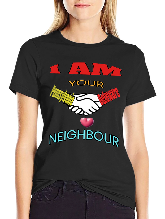 I AM YOUR NEIGHBOR Novelty Black T-Shirt