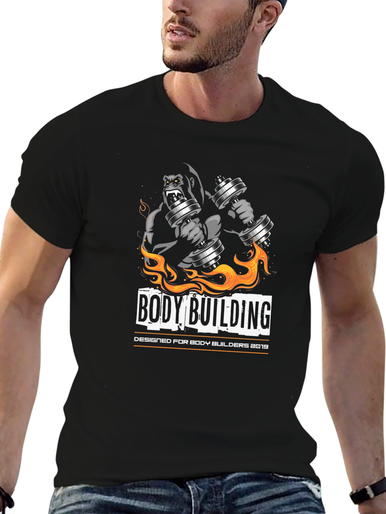 Bodybuilding Gorilla Graphic T-Shirt