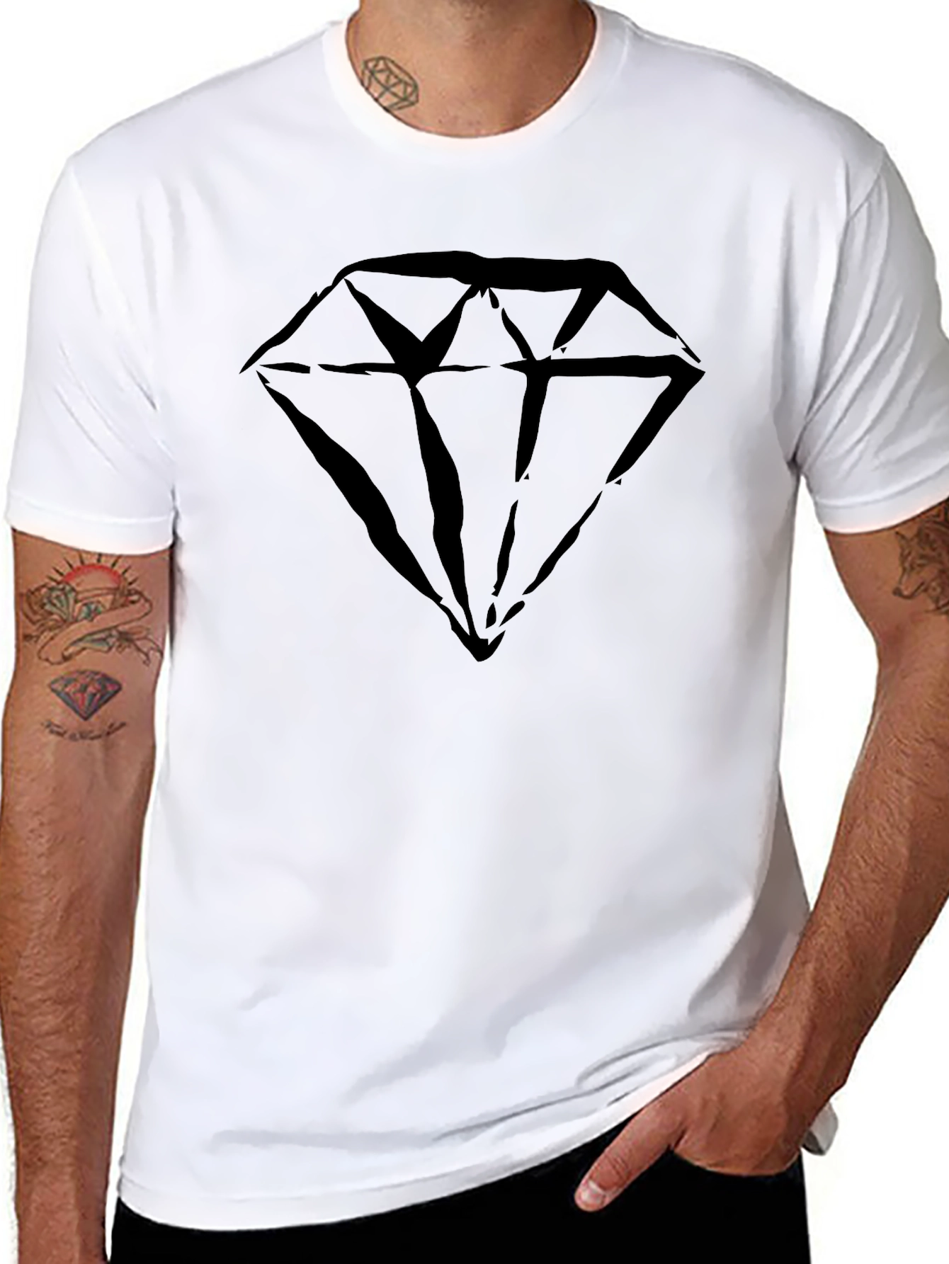 Diamond Graphic T-Shirt - Stylish Mens Tee