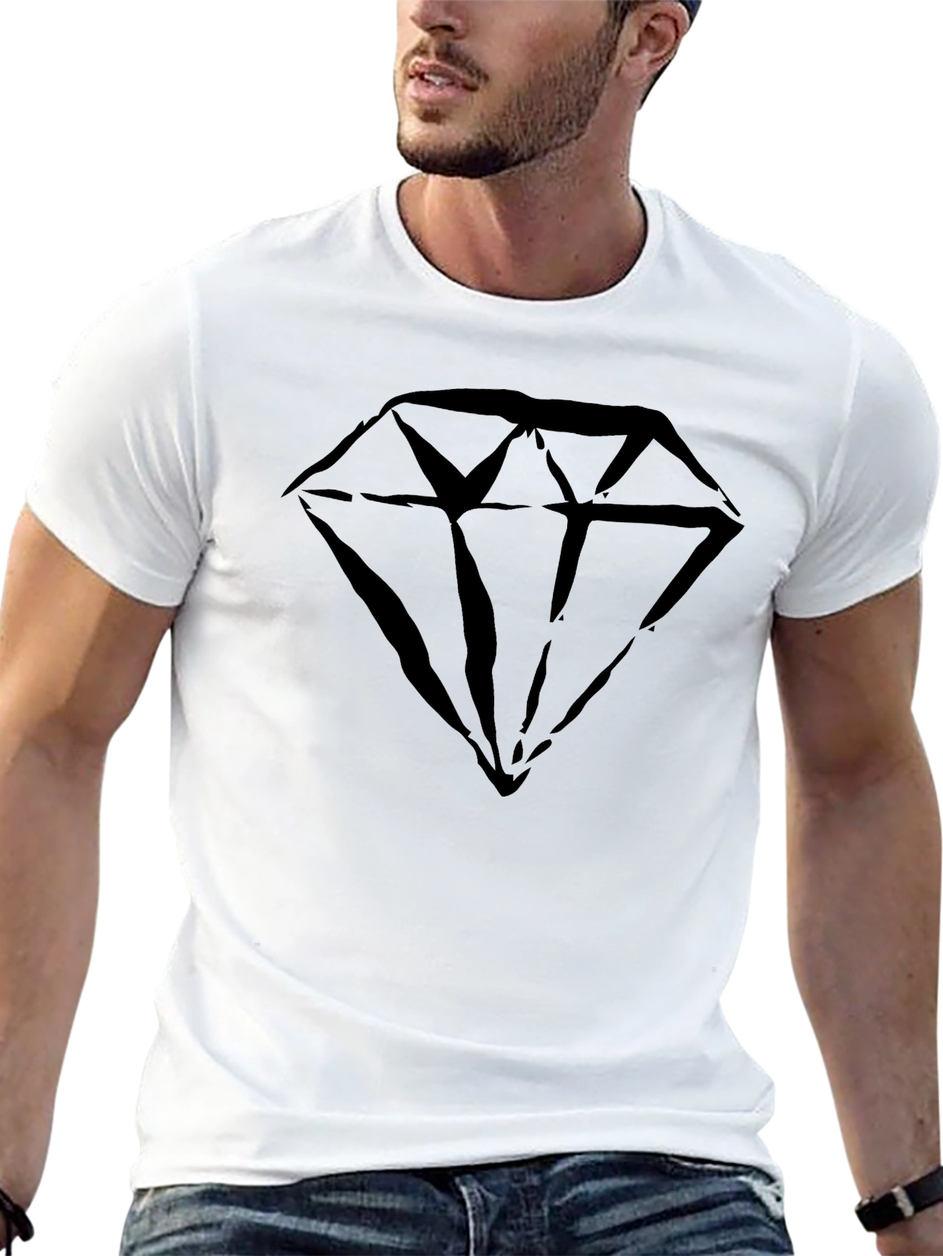 Diamond Graphic T-Shirt - Stylish Mens Tee