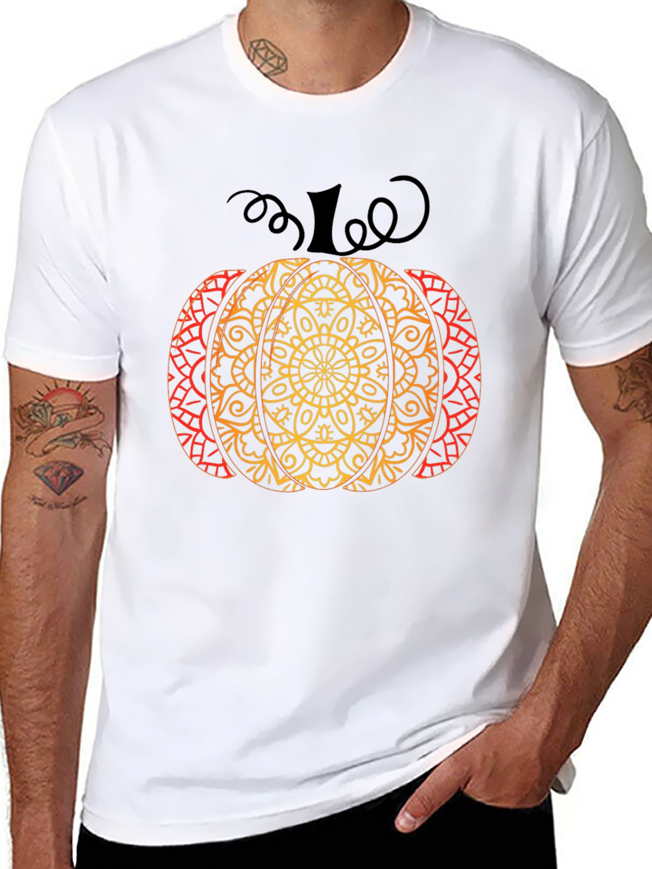 Fall Mandala Pumpkin T-Shirt - Autumn Style