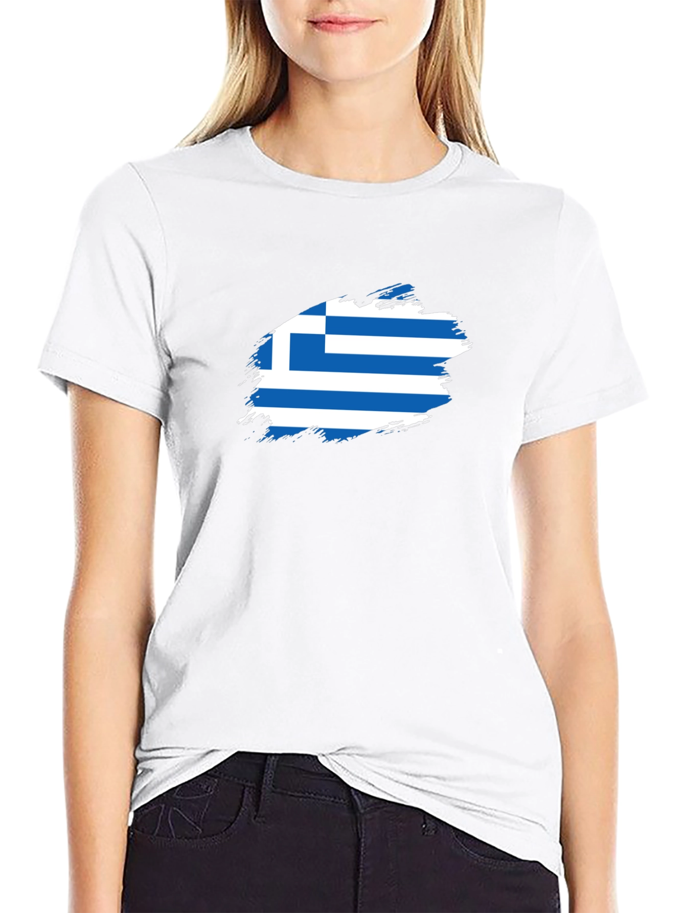 Greek Flag T-Shirt - Black Cotton Tee