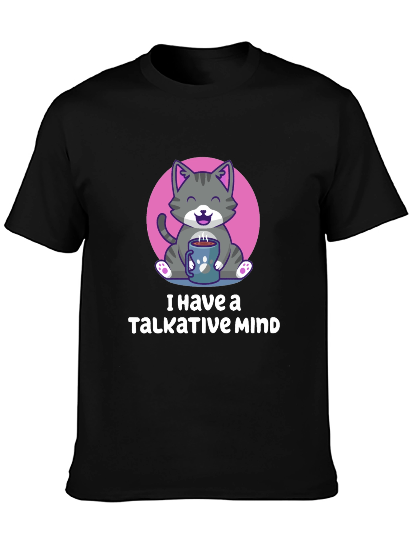Talkative Mind Cat T-Shirt - Cozy Comfort