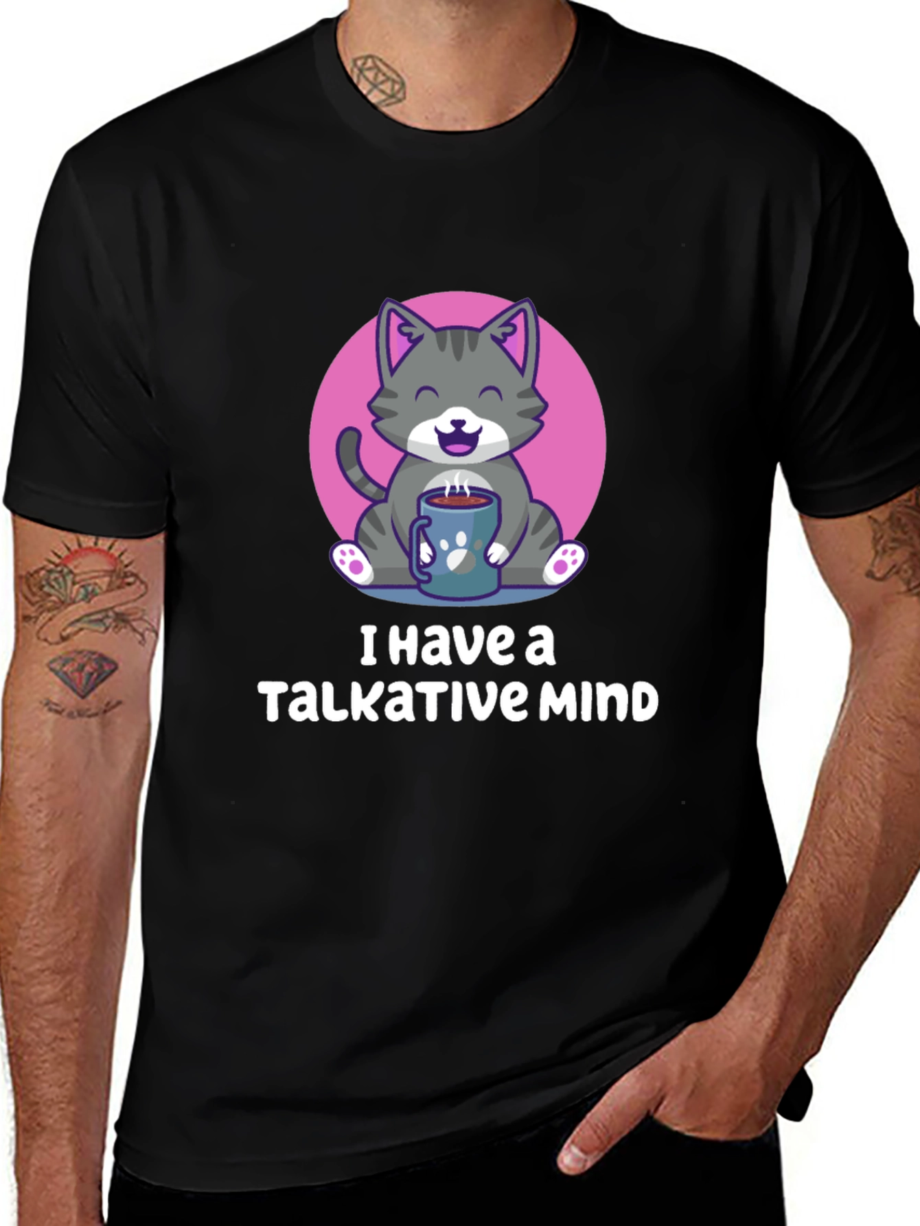 Talkative Mind Cat T-Shirt - Cozy Comfort