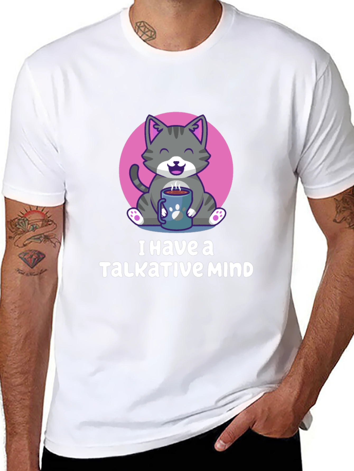 Talkative Mind Cat T-Shirt - Cozy Comfort