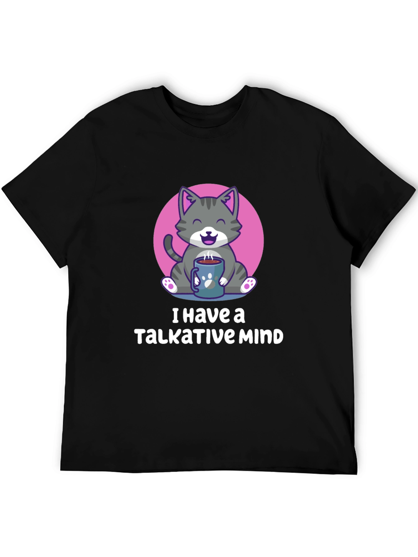 Talkative Mind Cat T-Shirt - Cozy Comfort