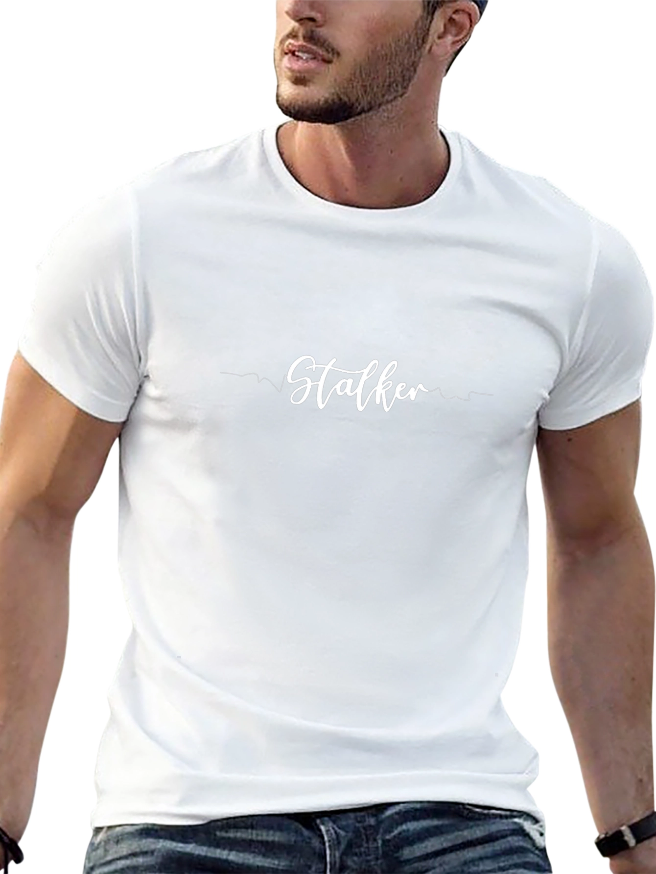 Stalker Heartbeat Graphic Tee - Dark Humor T-Shirt
