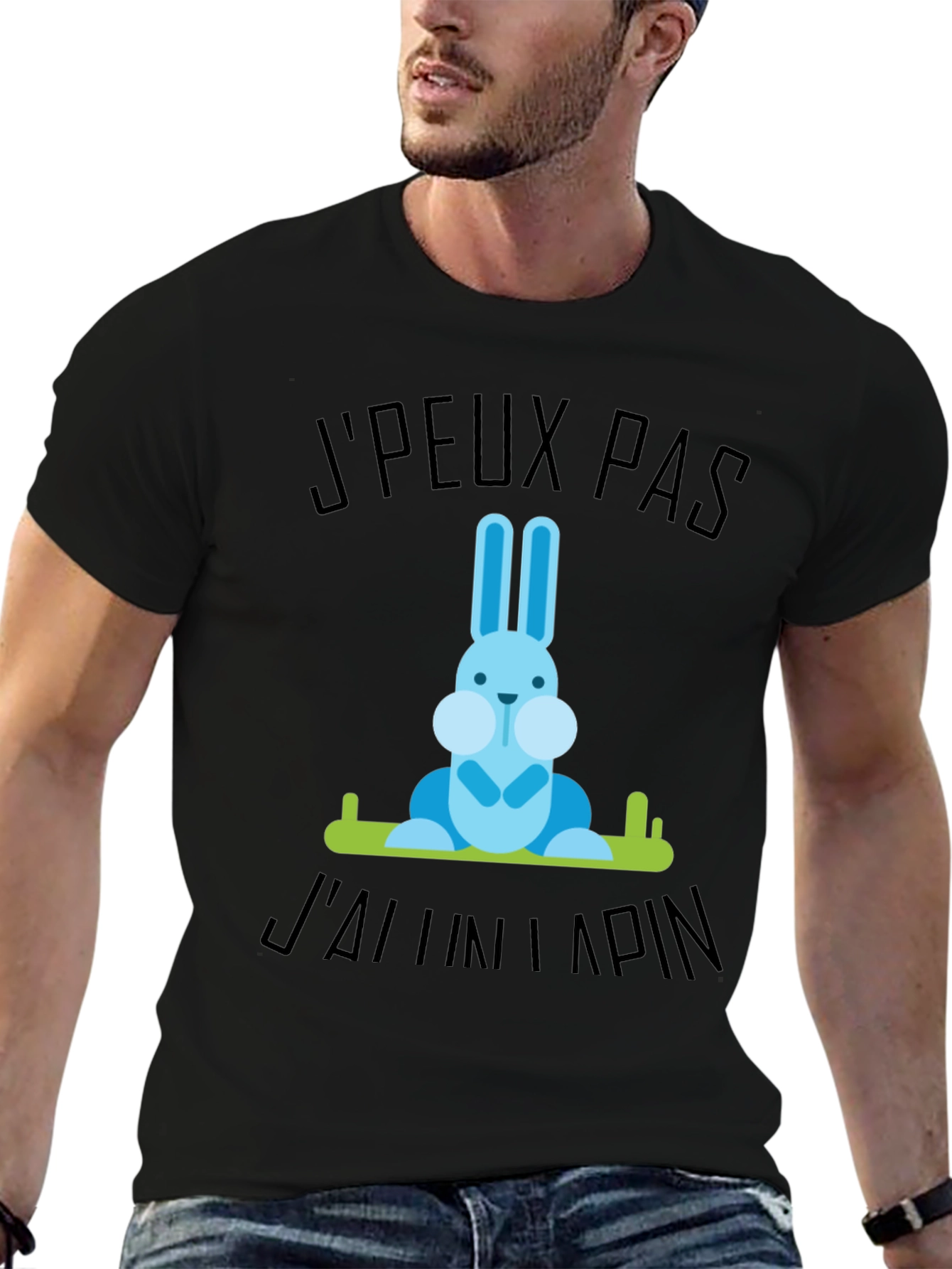 Funny Jpeux Pas Jai Un Lapin Rabbit Graphic T-Shirt