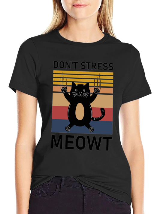 Dont Stress Meowt T-Shirt - Funny Cat Graphic Tee