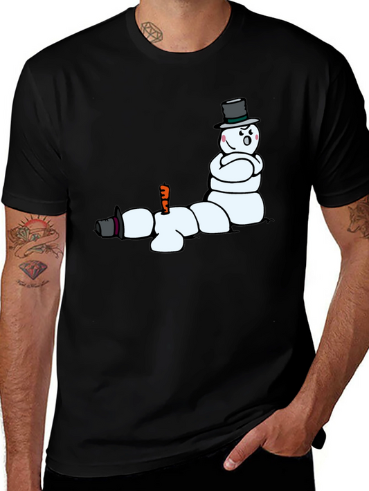 Funny Melting Snowman Graphic T-Shirt