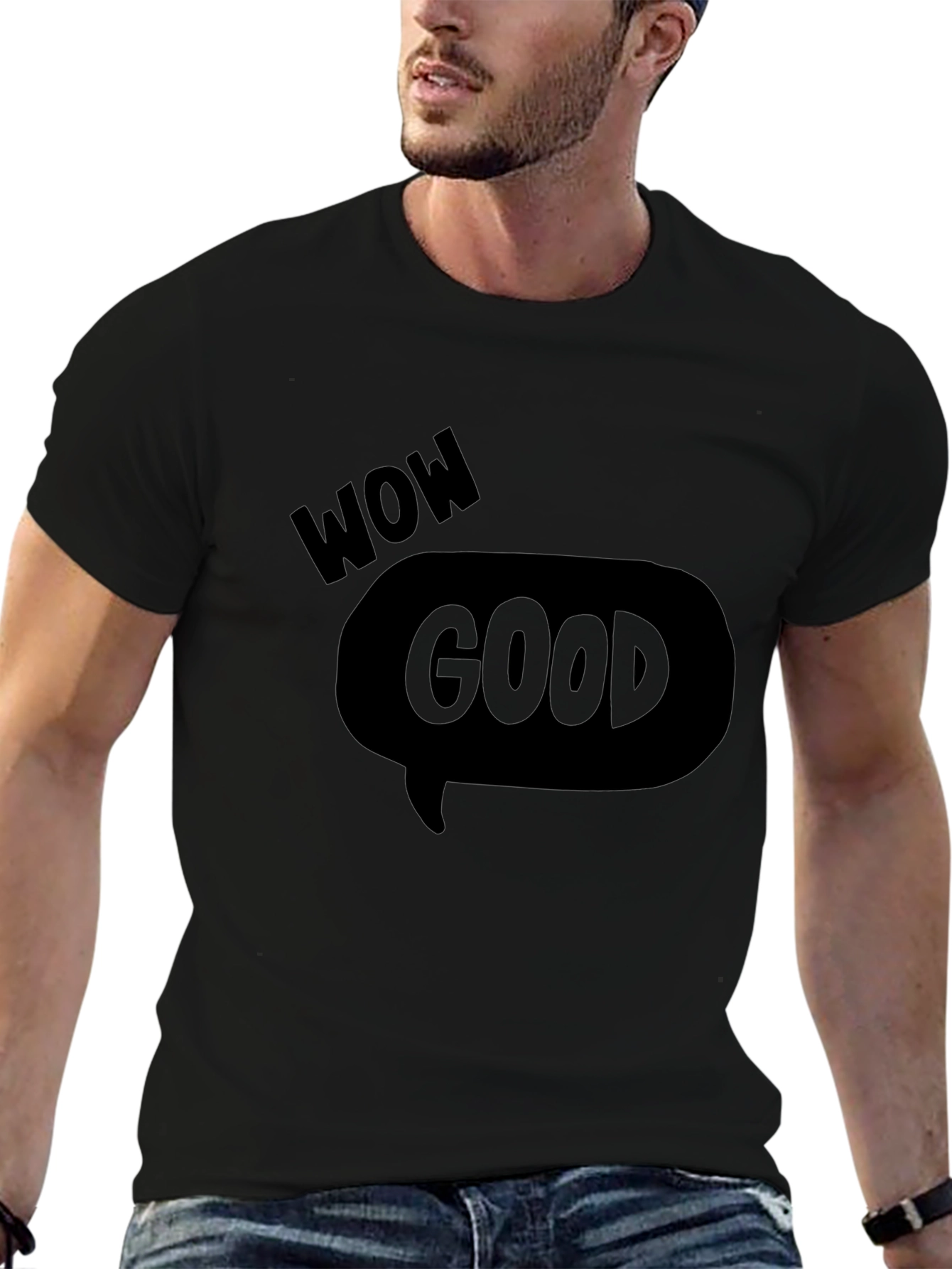 Wow Good Graphic Tee - Mens Black T-Shirt