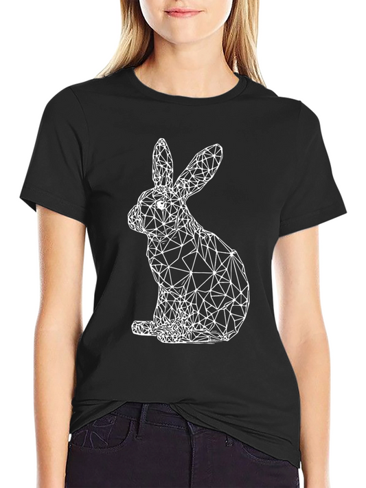 Geometric Rabbit Graphic Tee - Modern Easter Style