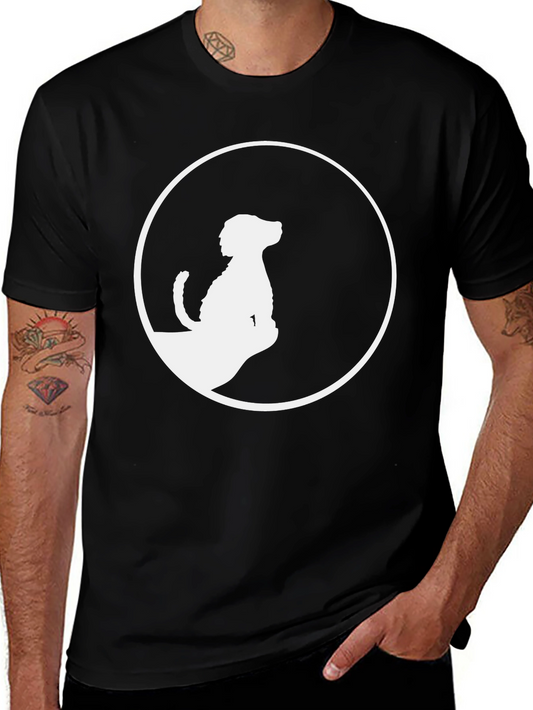 Dog Silhouette Graphic Tee - Stylish Black T-Shirt