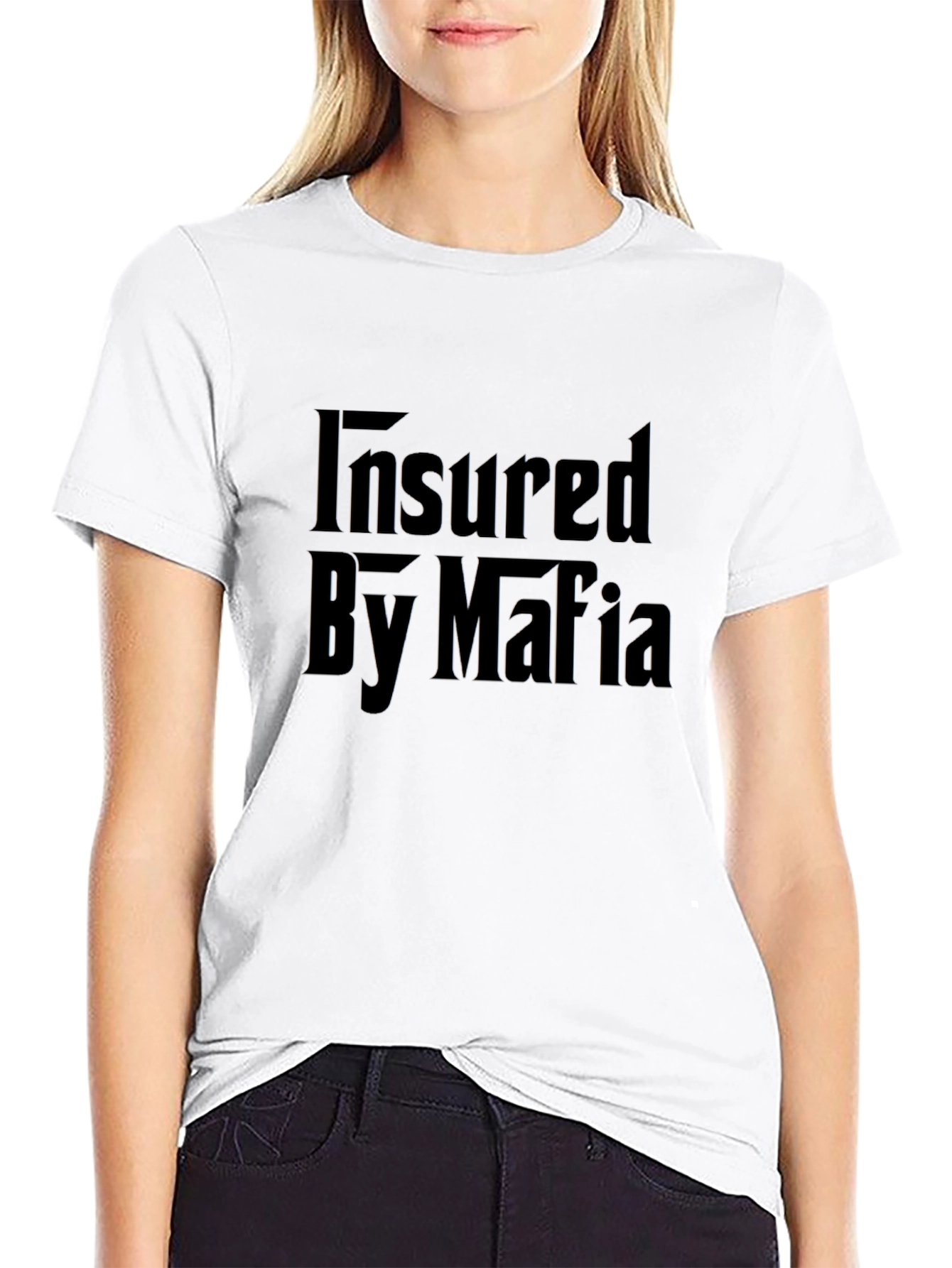 Insured By Mafia Graphic T-Shirt - Black
