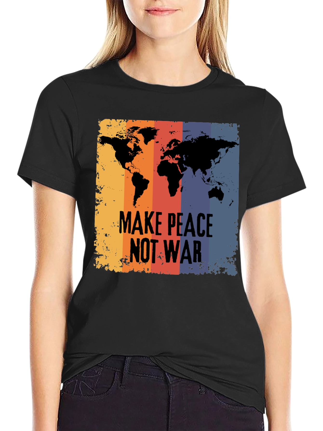 Peace Not War T-Shirt - Global Unity Design