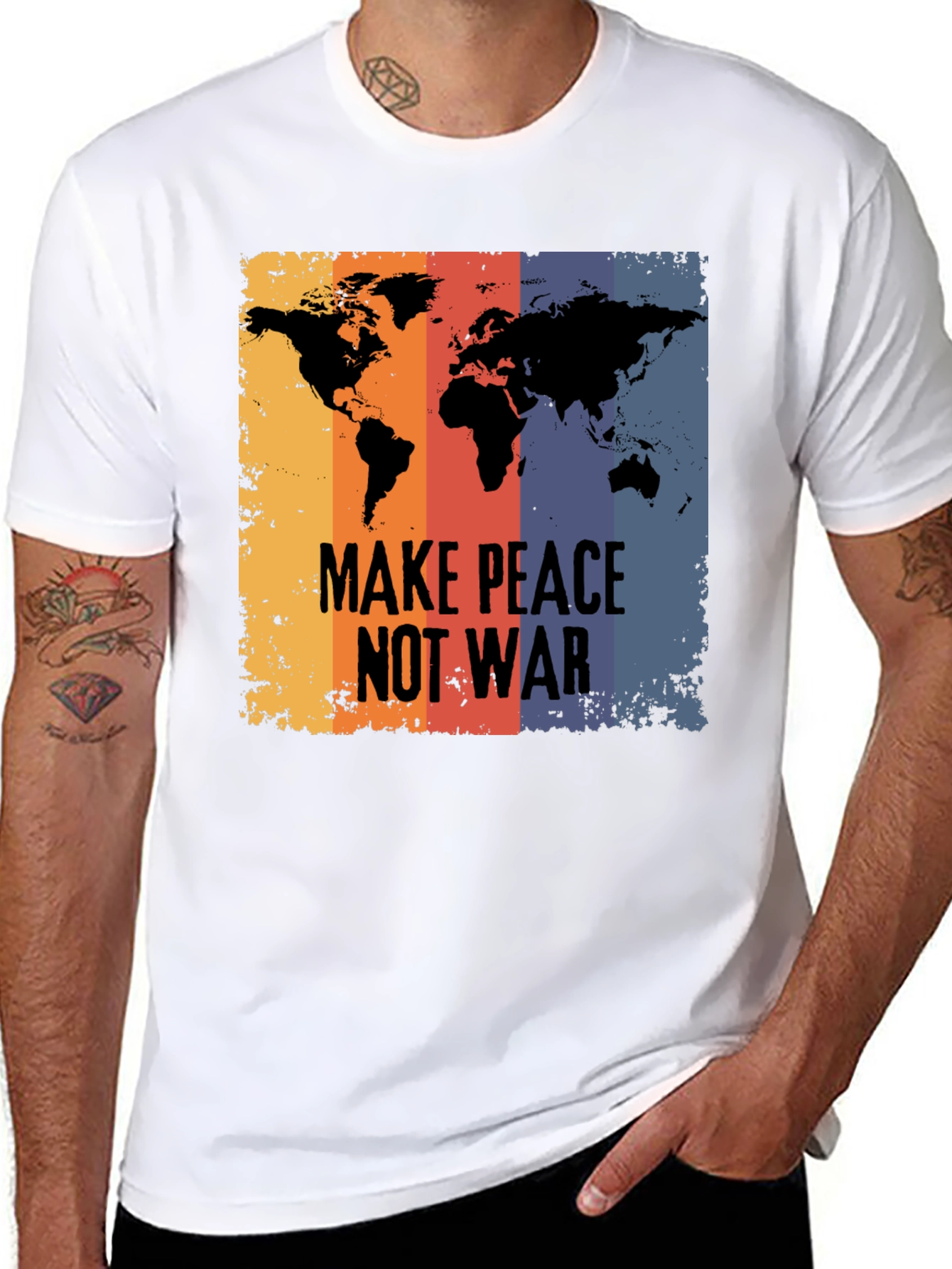 Peace Not War T-Shirt - Global Unity Design
