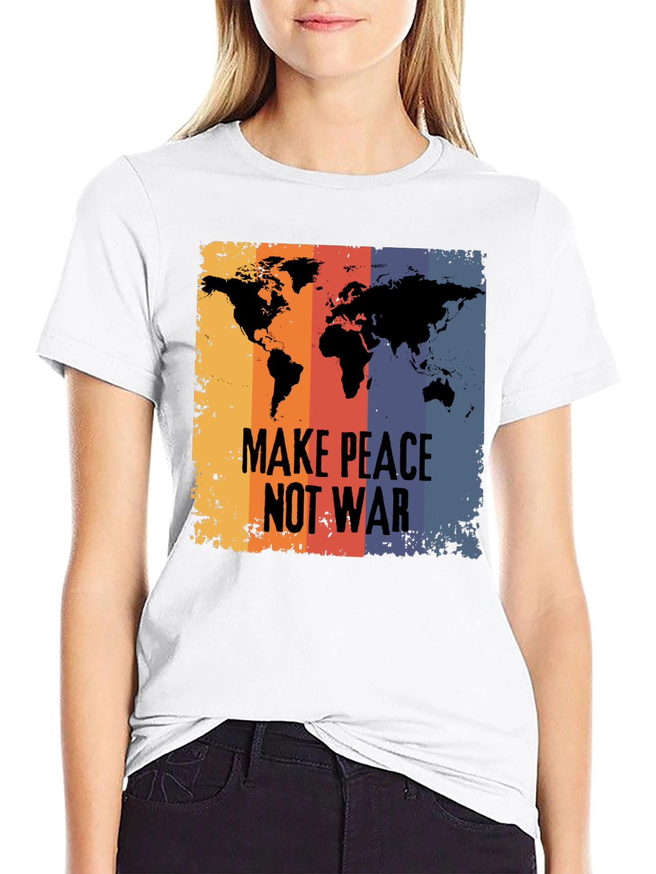Peace Not War T-Shirt - Global Unity Design