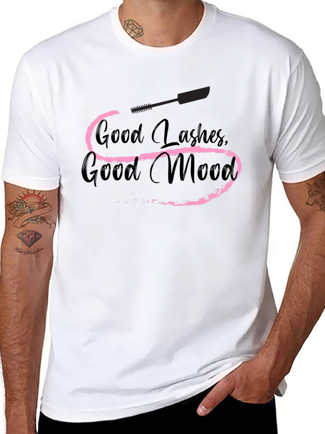 Good Lashes Good Mood Black Graphic Tee
