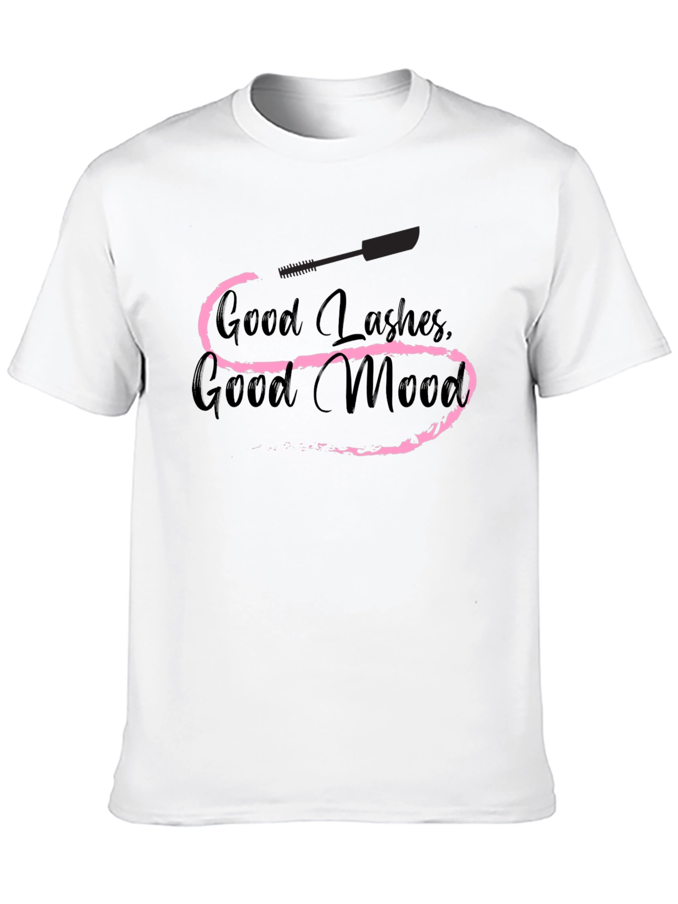 Good Lashes Good Mood Black Graphic Tee