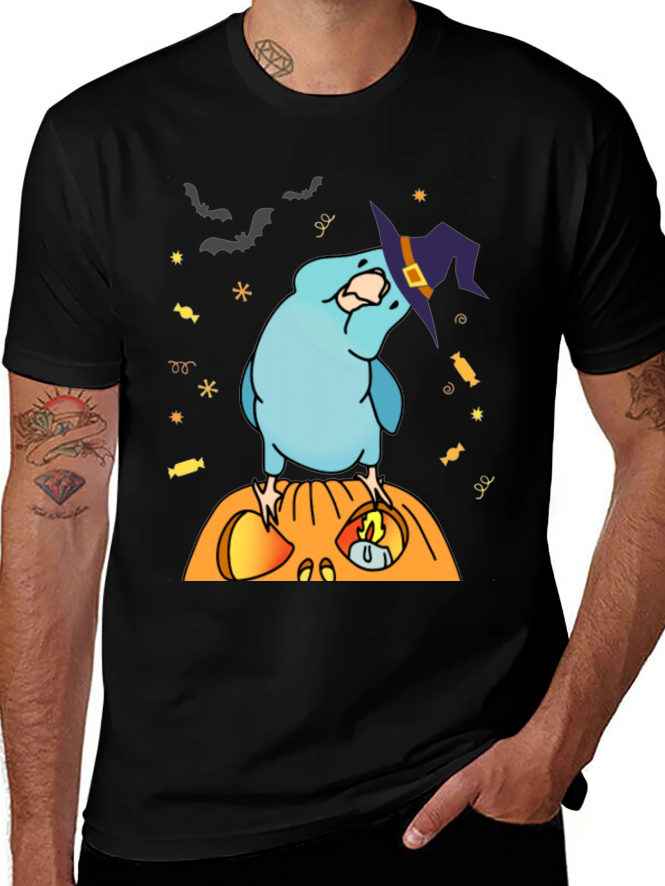 Halloween Bird Pumpkin T-Shirt