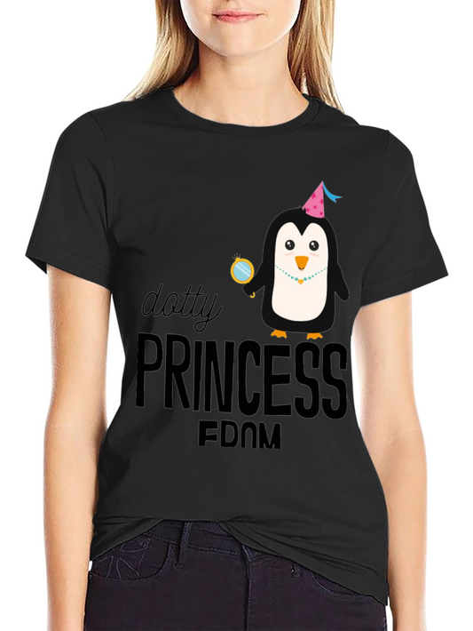 Dotty Princess Penguin T-Shirt - Black