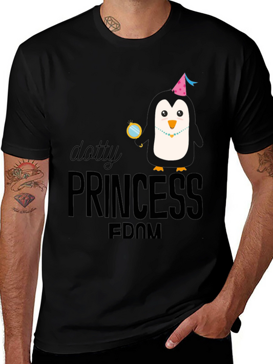 Dotty Princess Penguin T-Shirt - Black