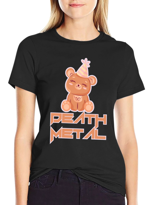 Death Metal Teddy Bear Black T-Shirt