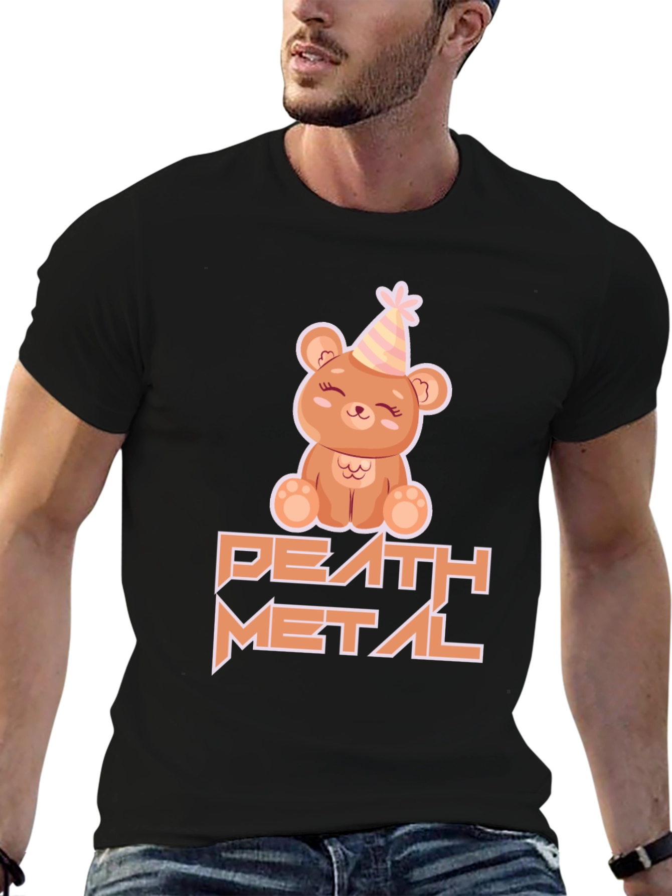Death Metal Teddy Bear Black T-Shirt