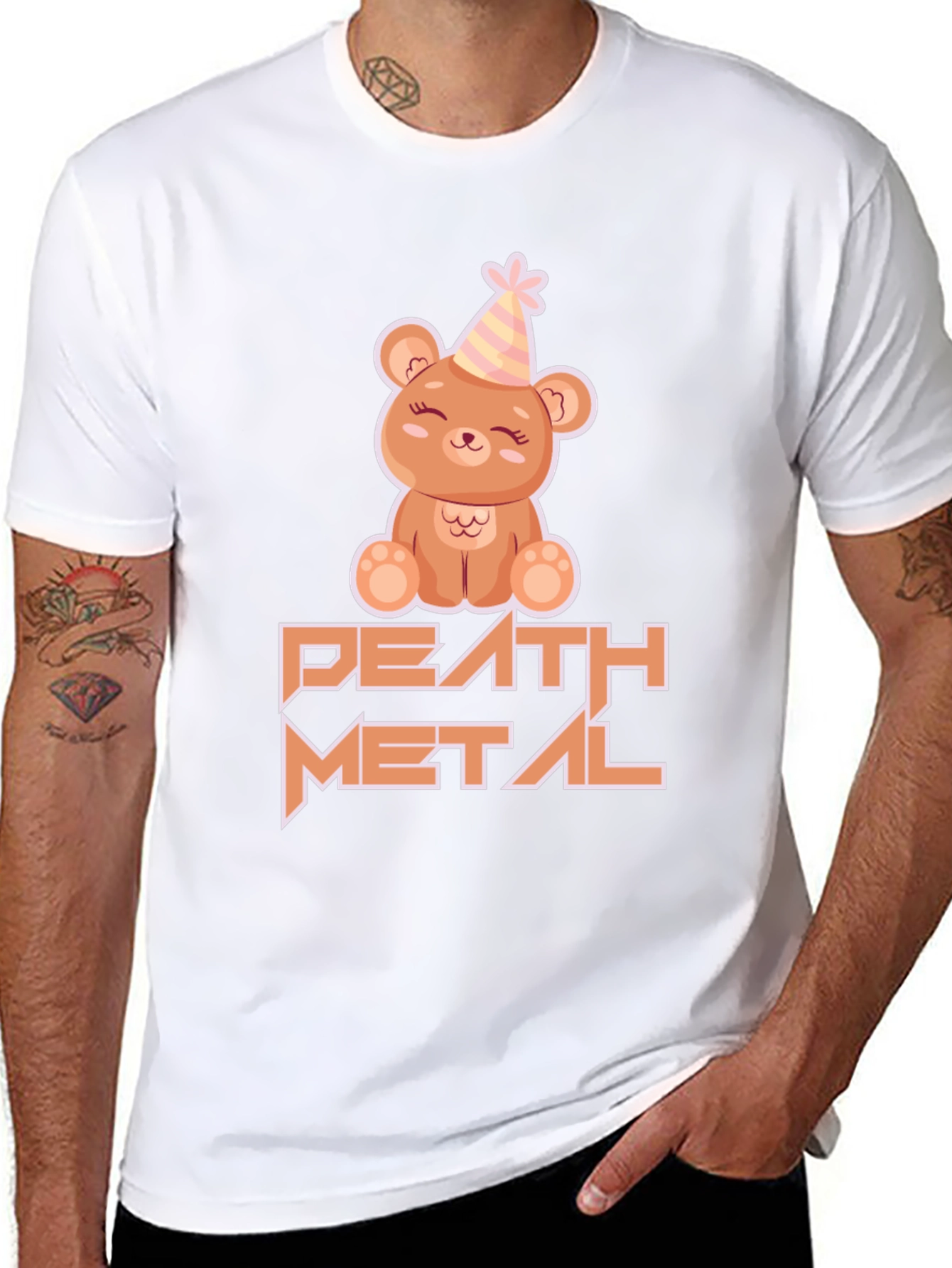 Death Metal Teddy Bear Black T-Shirt