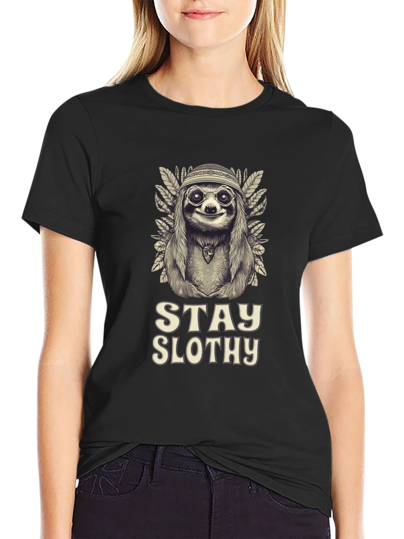Stay Slothy Graphic Tee - Hippie Sloth