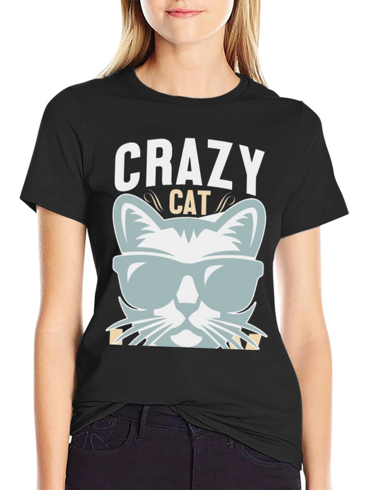 Crazy Cat Graphic T-Shirt