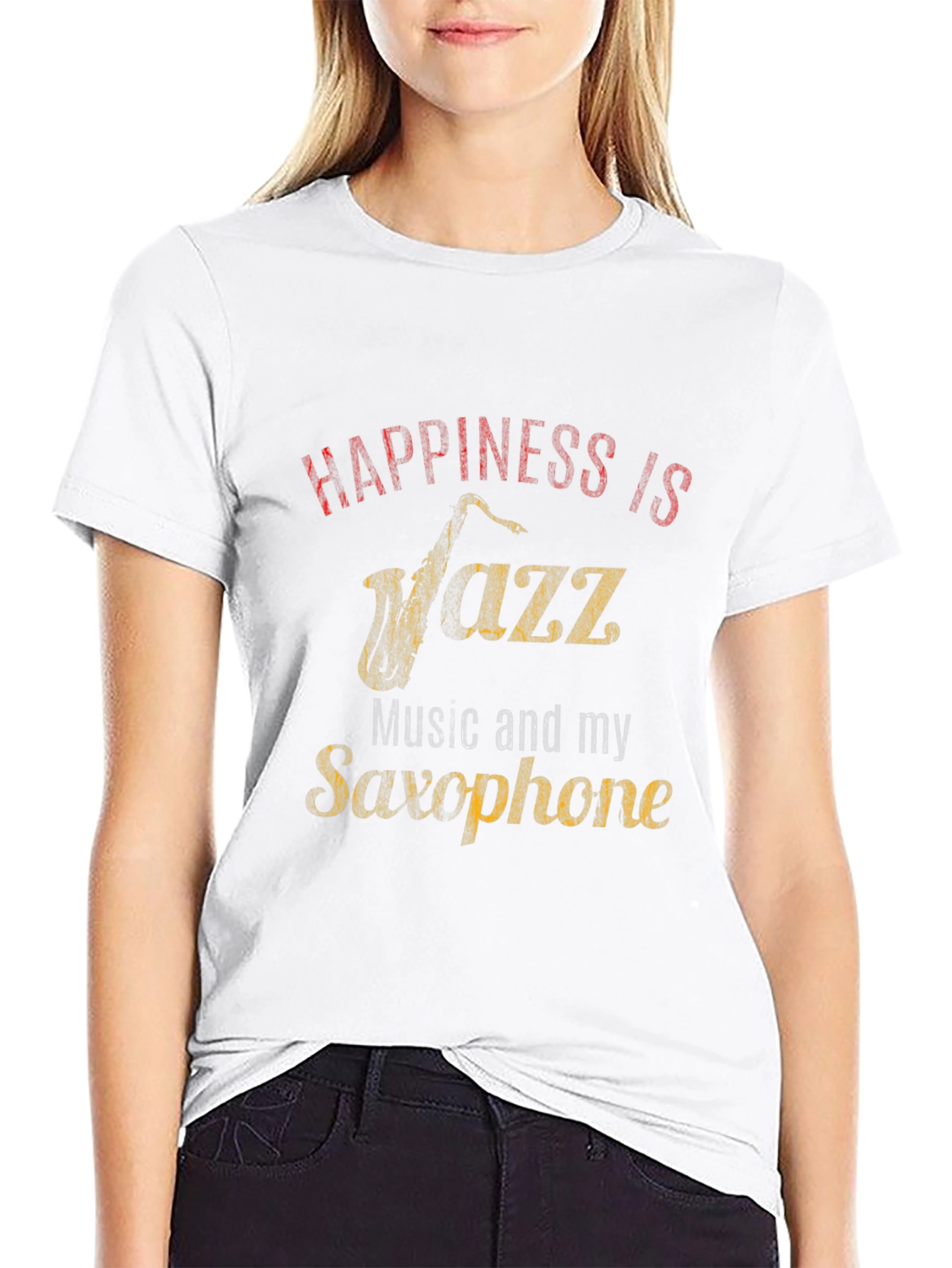 Jazz Music Saxophone Black T-Shirt
