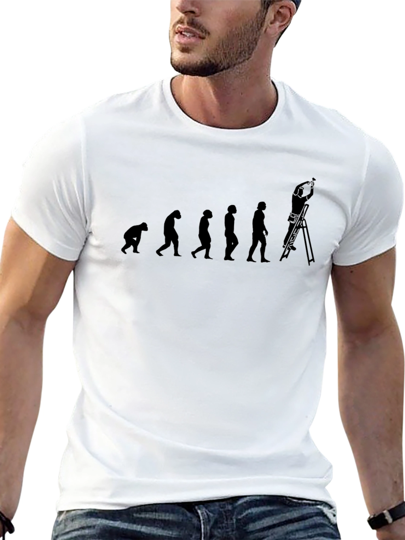 Evolution of Man Painting T-Shirt Funny Graphic Tee