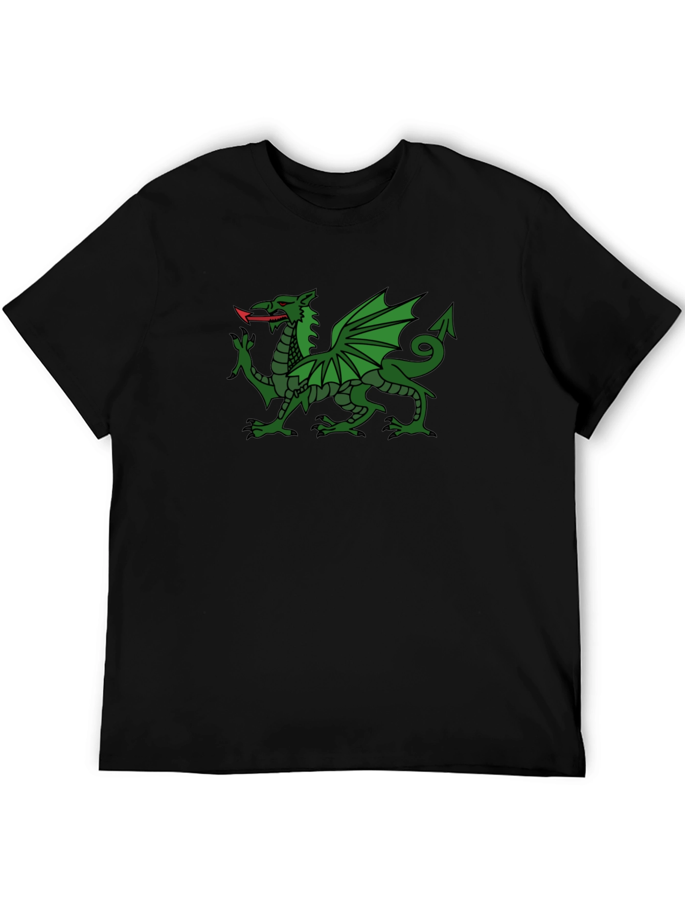 Welsh Dragon Black T-Shirt - Wales Cymru